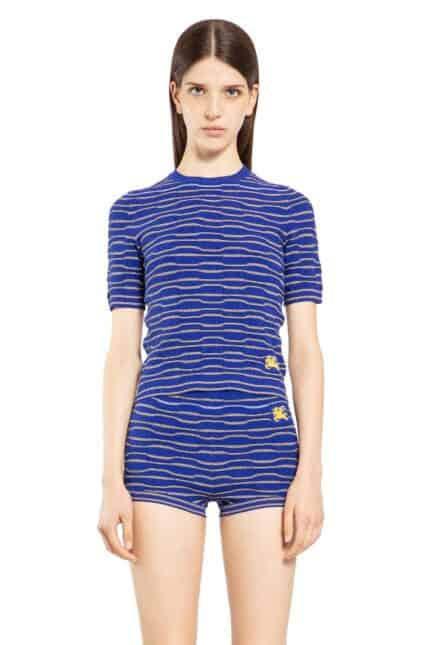 BURBERRY Striped Cotton Blend Top