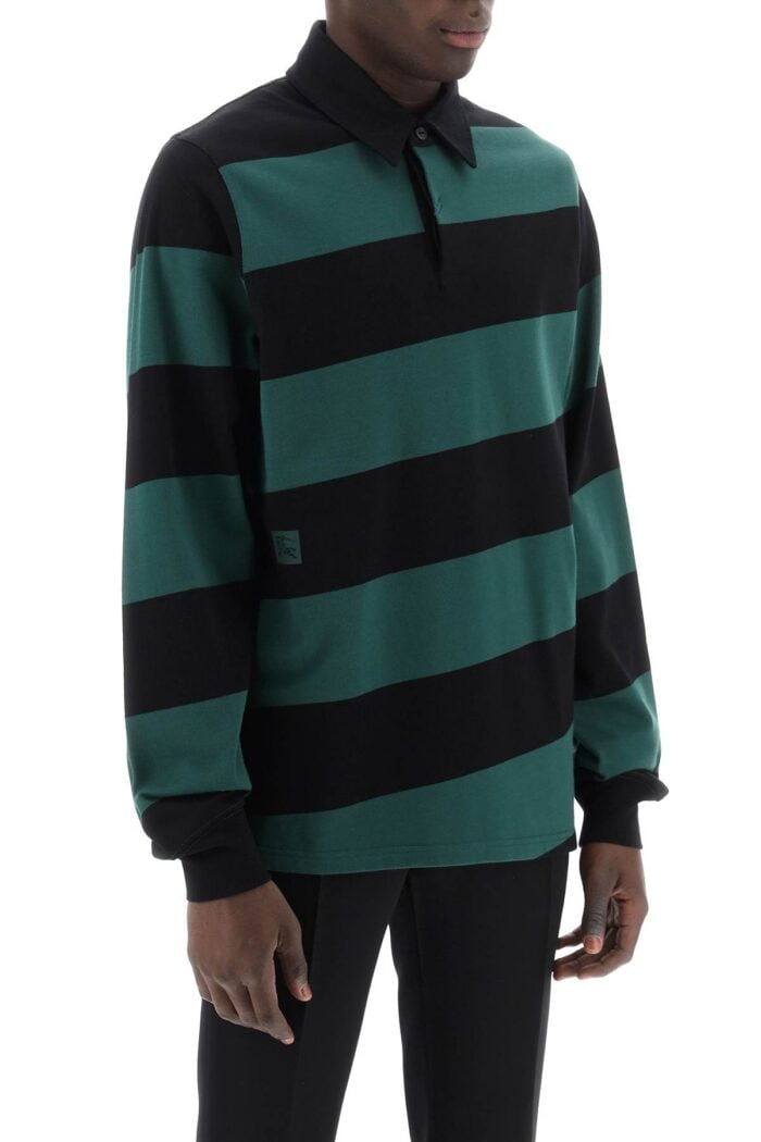 BURBERRY Striped Long Sleeve Polo Shirt