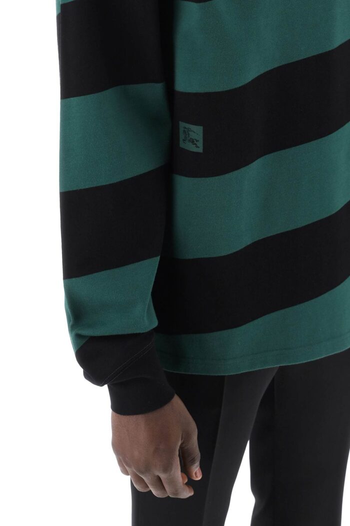 BURBERRY Striped Long Sleeve Polo Shirt