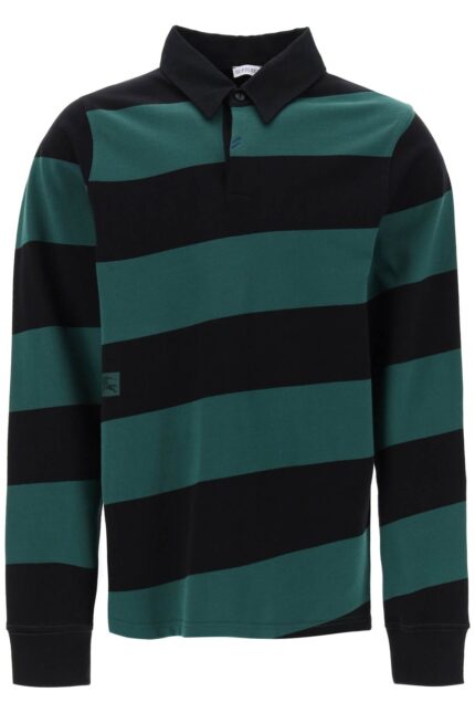 BURBERRY Striped Long Sleeve Polo Shirt