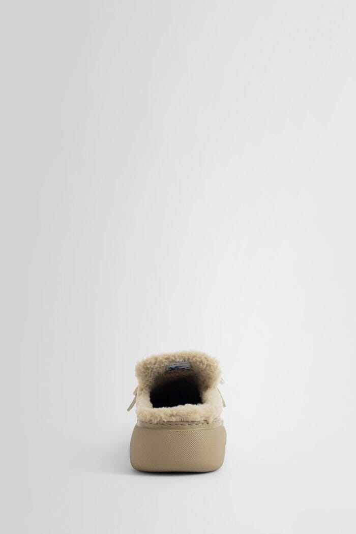 burberry suede and shearling stony mules BURBERRY Suede And Shearling Stony Mules
