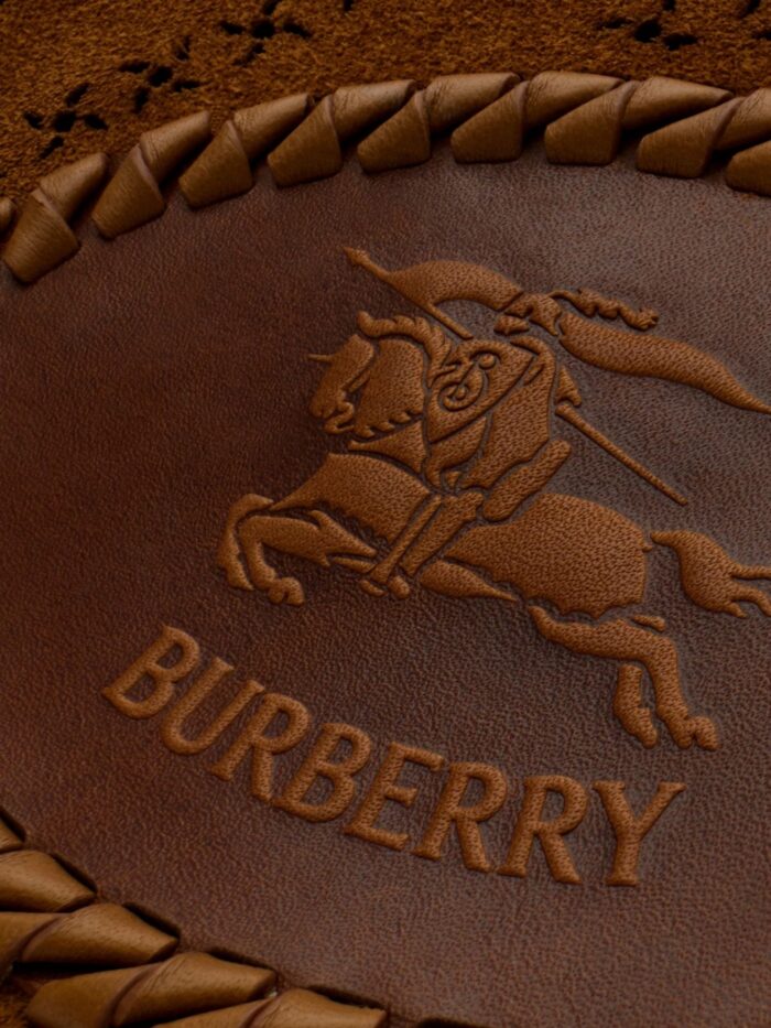 Burberry Tavistock Suede Crossbody Bag With Perforated Pattern
