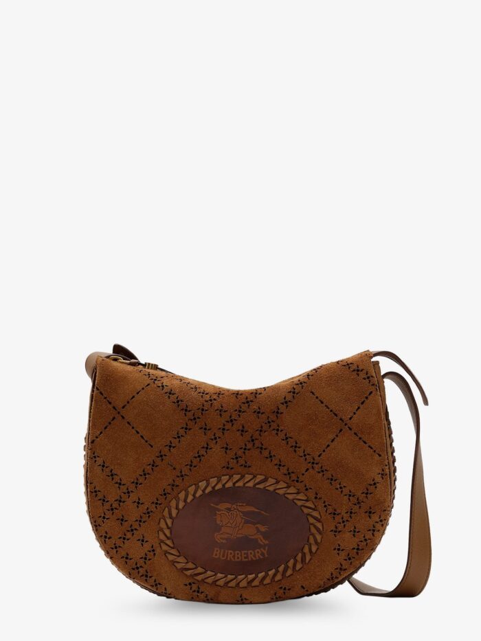 Burberry Tavistock Suede Crossbody Bag With Perforated Pattern
