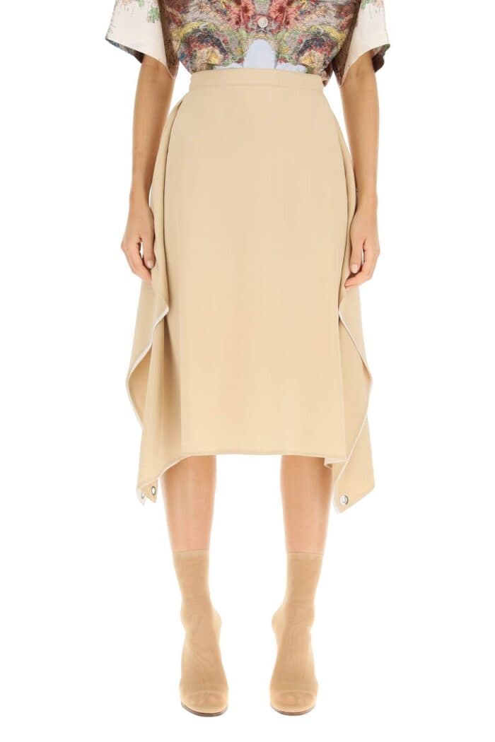 BURBERRY 'thea' Silk Midi Skirt