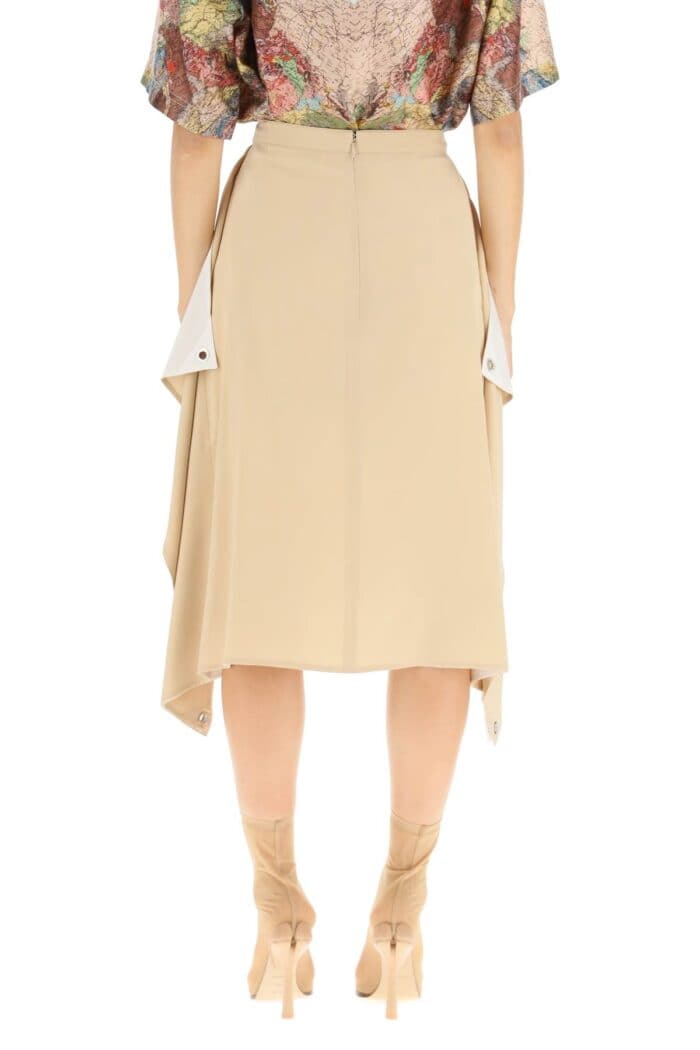 BURBERRY 'thea' Silk Midi Skirt