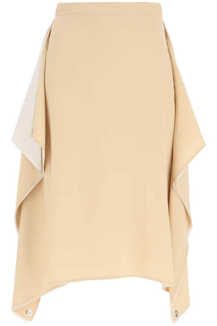 BURBERRY 'thea' Silk Midi Skirt