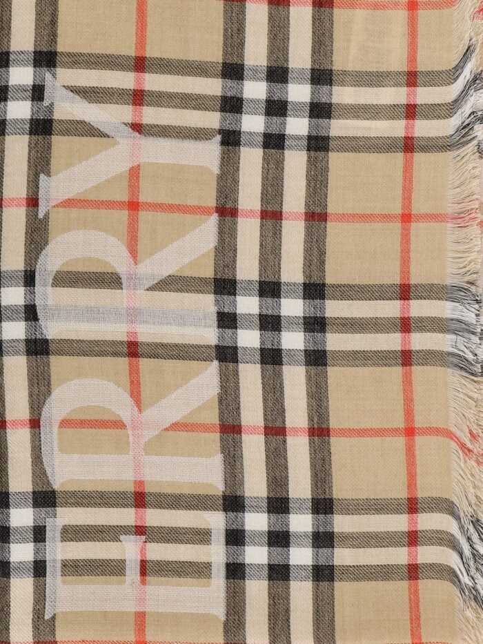 Burberry Wool And Silk Blend Scarf With Check Pattern