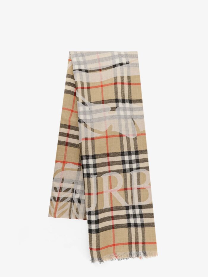 Burberry Wool And Silk Blend Scarf With Check Pattern