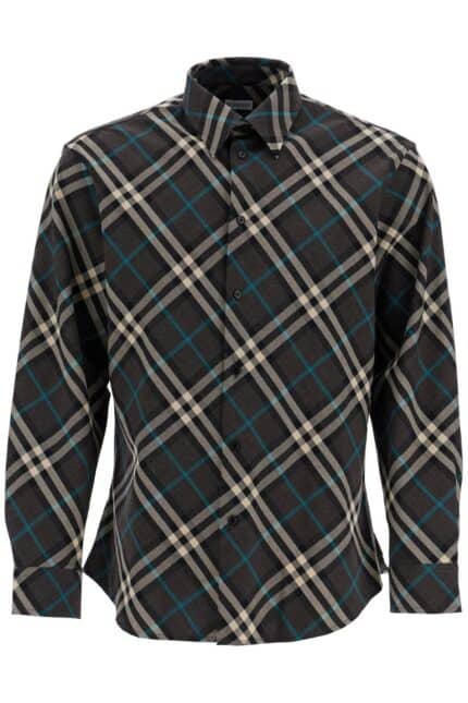 BURBERRY Wool Blend Shirt With Check Pattern