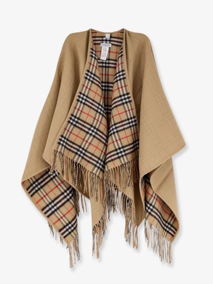 Burberry Wool Cape With Check Motif