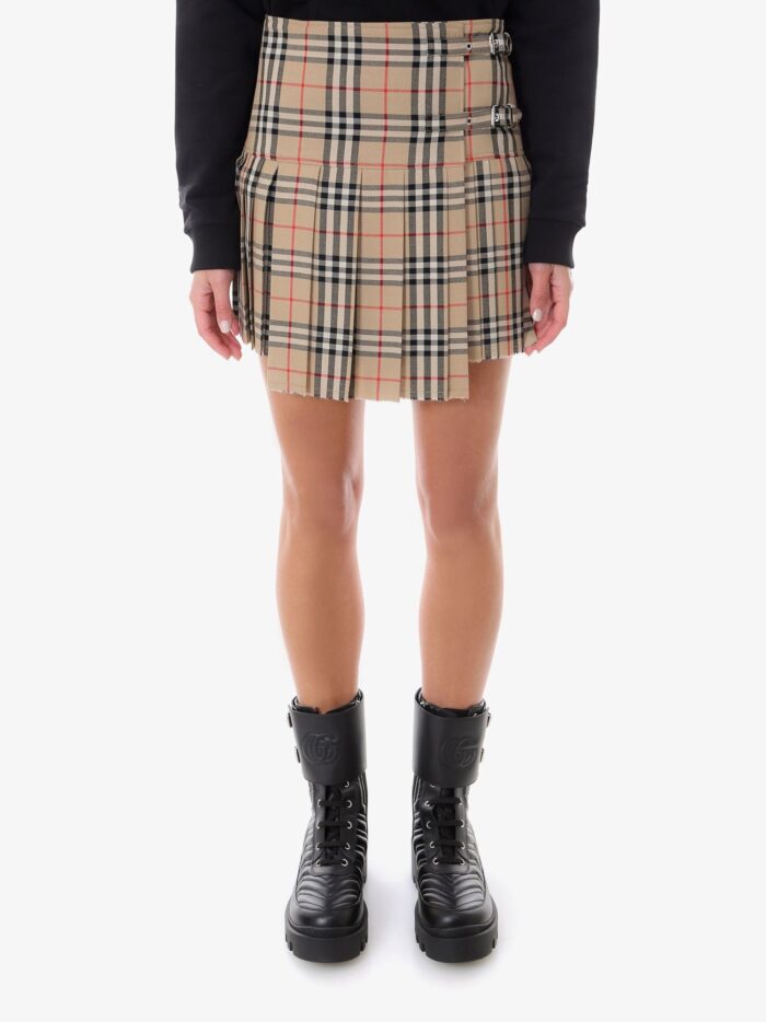 Burberry Wool Skirt With Iconic Print