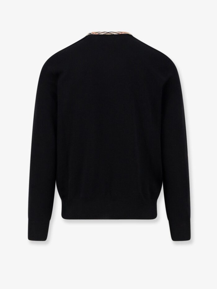 Burberry Wool Sweater With Check Profiles
