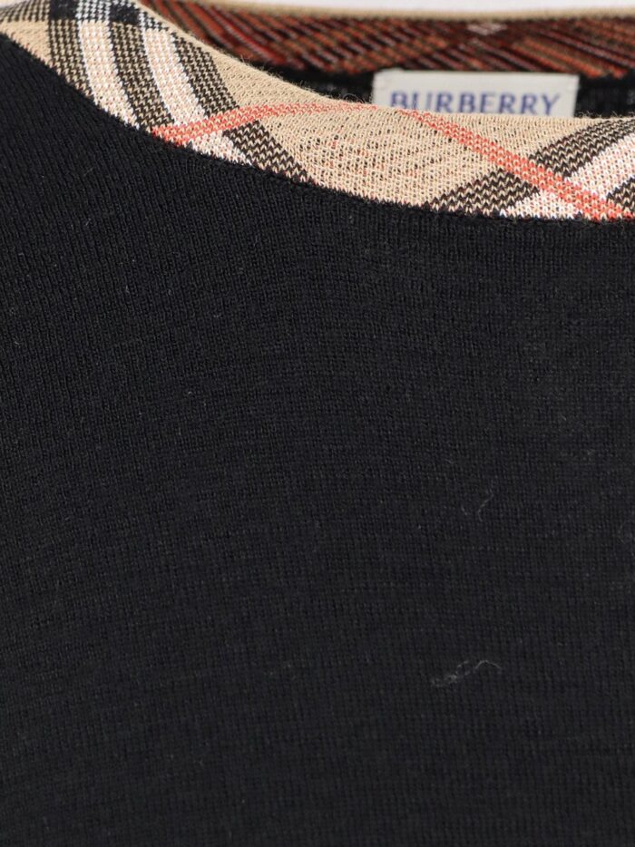 Burberry Wool Sweater With Check Profiles