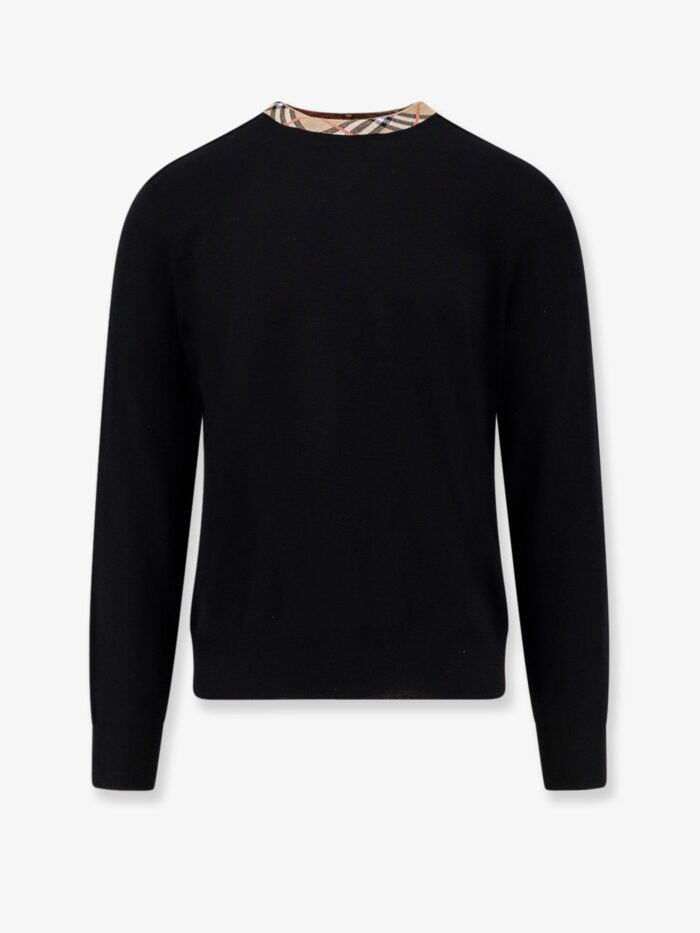 Burberry Wool Sweater With Check Profiles