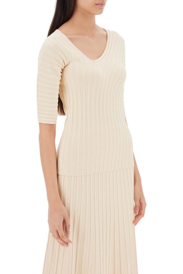 By Malene Birger 'ivena' Ribbed Top With Asymmetrical Neckline