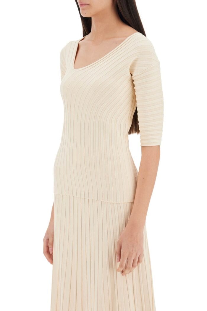 By Malene Birger 'ivena' Ribbed Top With Asymmetrical Neckline