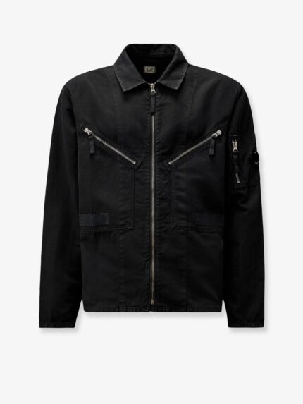 C.P.COMPANY Cotton And Linen Shirt With Zip Closure