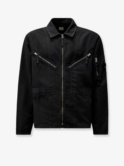 C.P.COMPANY Cotton And Linen Shirt With Zip Closure