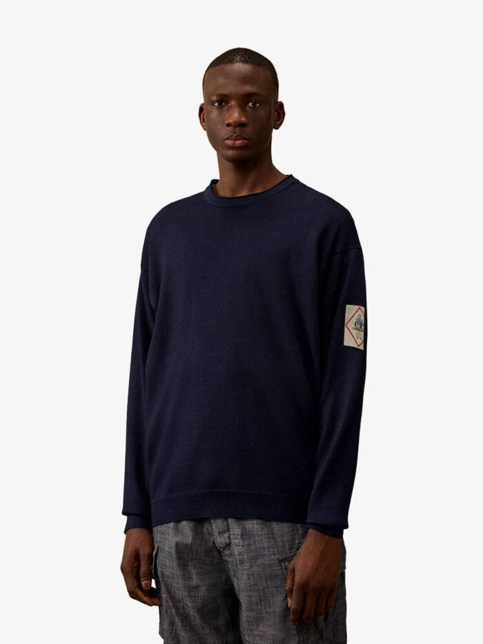 C.P.COMPANY Cotton Sweater With Logo Patch