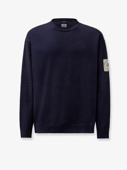 C.P.COMPANY Cotton Sweater With Logo Patch