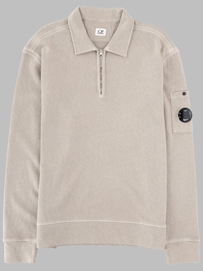 C.P. COMPANY FELPA CON COLLETTO POLO E ZIP