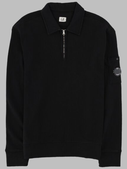 C.P. COMPANY FELPA CON COLLETTO POLO E ZIP