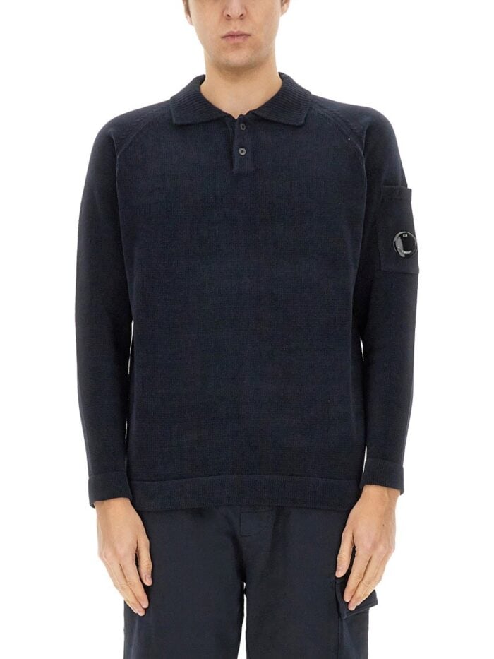 C.P. COMPANY KNITTED POLO.