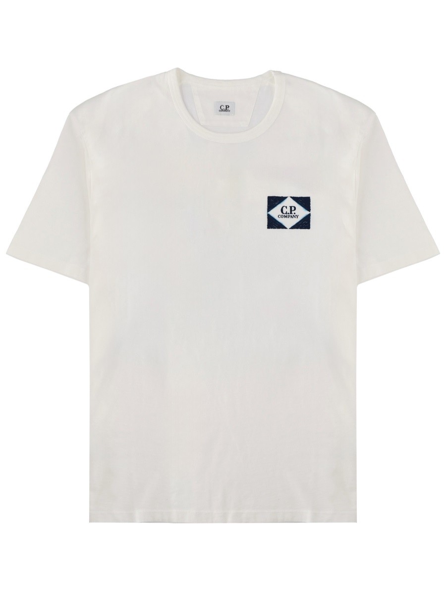 C.P. COMPANY T-SHIRT WITH LOGO AND PRINT