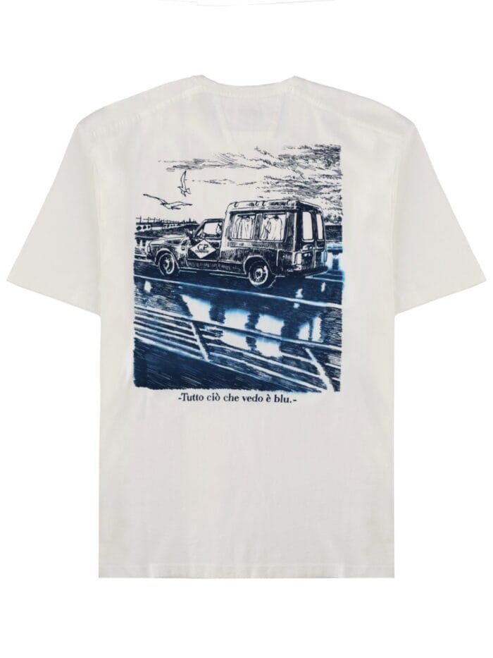 C.P. COMPANY T-SHIRT WITH LOGO AND PRINT