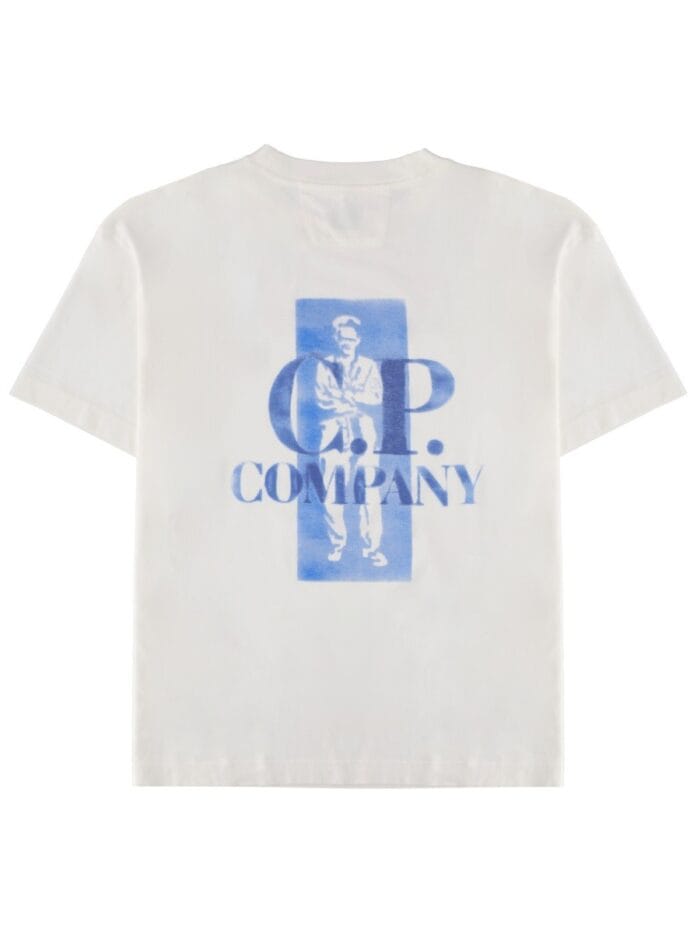 C.P. COMPANY T-SHIRT WITH LOGO AND PRINT