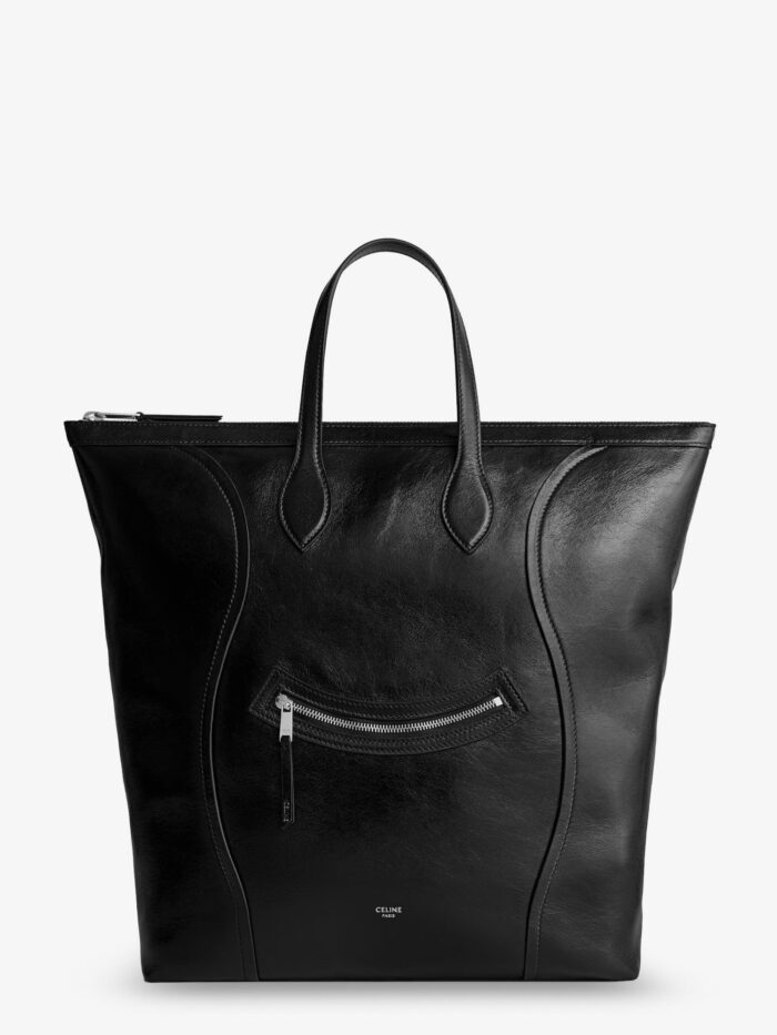 celine cabas leather shopping bag with front logo Celine Cabas Leather Shopping Bag With Front Logo