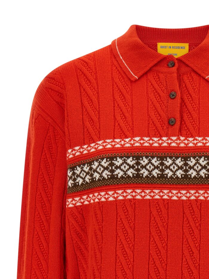GUEST IN RESIDENCE 'Cable Collegiate Polo' Sweater