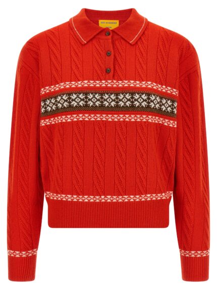 GUEST IN RESIDENCE 'Cable Collegiate Polo' Sweater