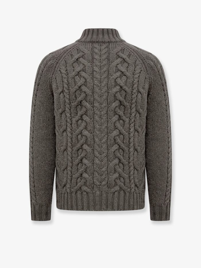 Brunello Cucinelli Cable Knit Cardigan With Zip In Cashmere