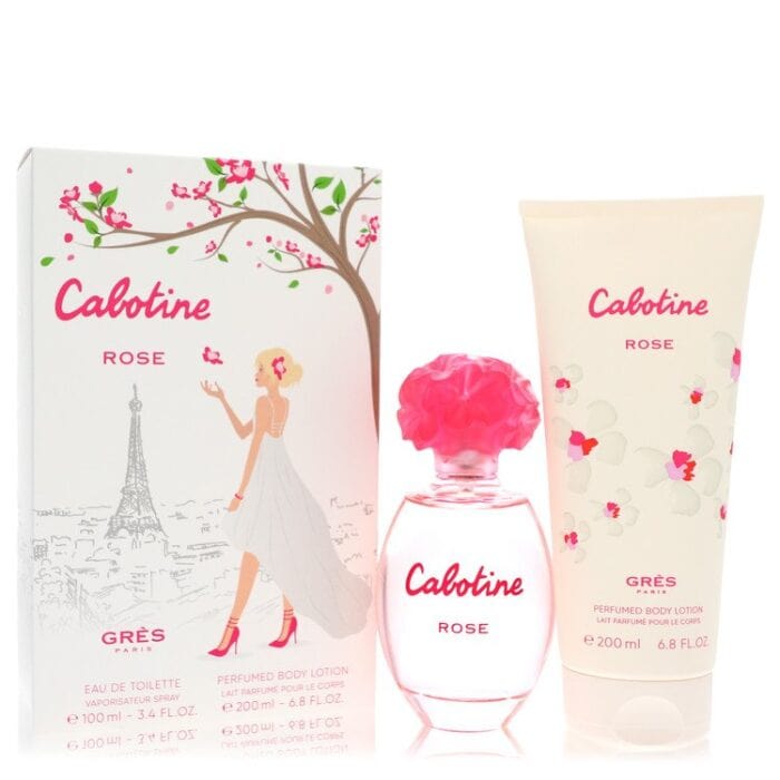 Cabotine Rose By Parfums Gres - Gift Set -- 3.4 Oz Eau De Toilette Spray + 6.7 Oz Body Lotion