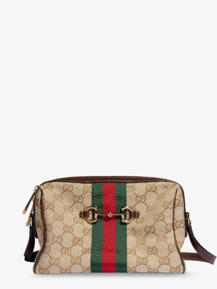 Gucci Camera Bag GG Fabric Crossbody Bag With Metal Horsebit