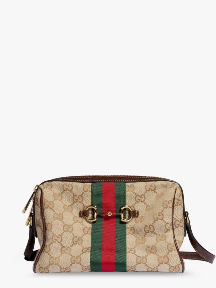 gucci camera bag gg fabric crossbody bag with metal horsebit Gucci Camera Bag GG Fabric Crossbody Bag With Metal Horsebit