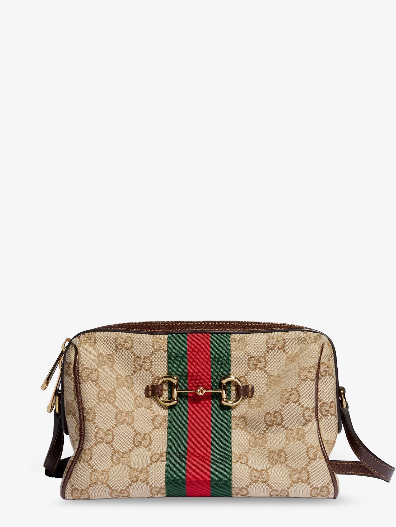Gucci Camera Bag GG Fabric Crossbody Bag With Metal Horsebit