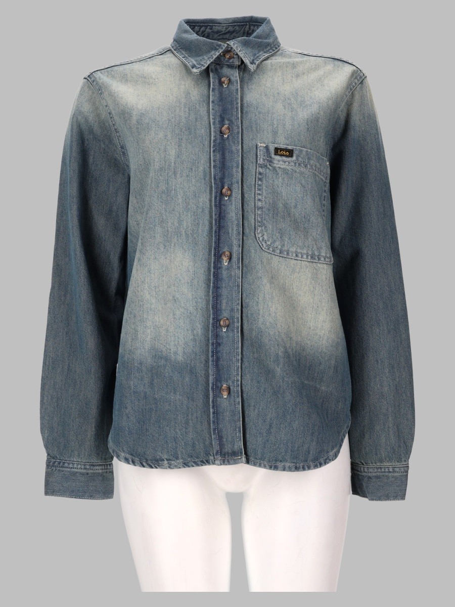 LOIS CAMICIA "ANNE" IN DENIM CON FINITURA VINTAGE