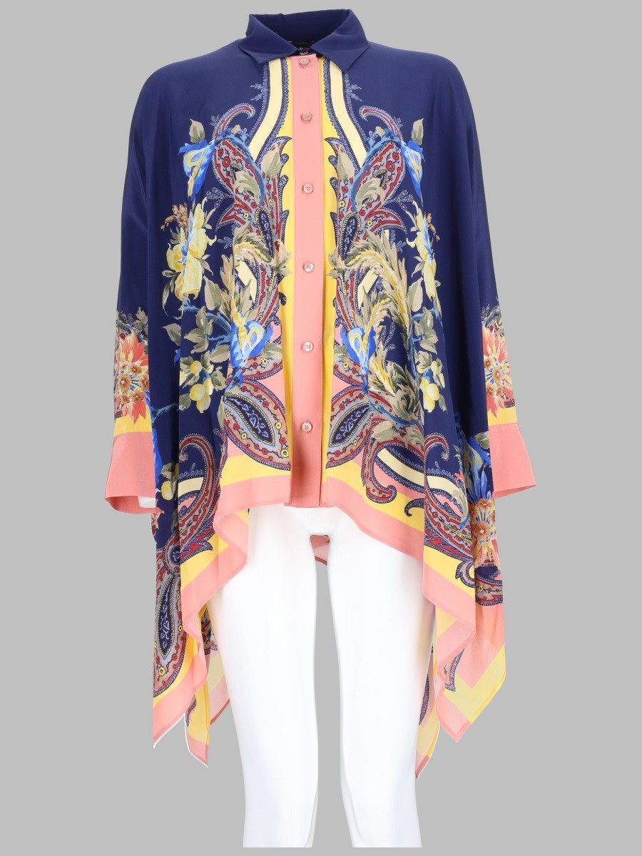 Etro CAMICIA ASIMMETRICA CON STAMPA PAISLEY