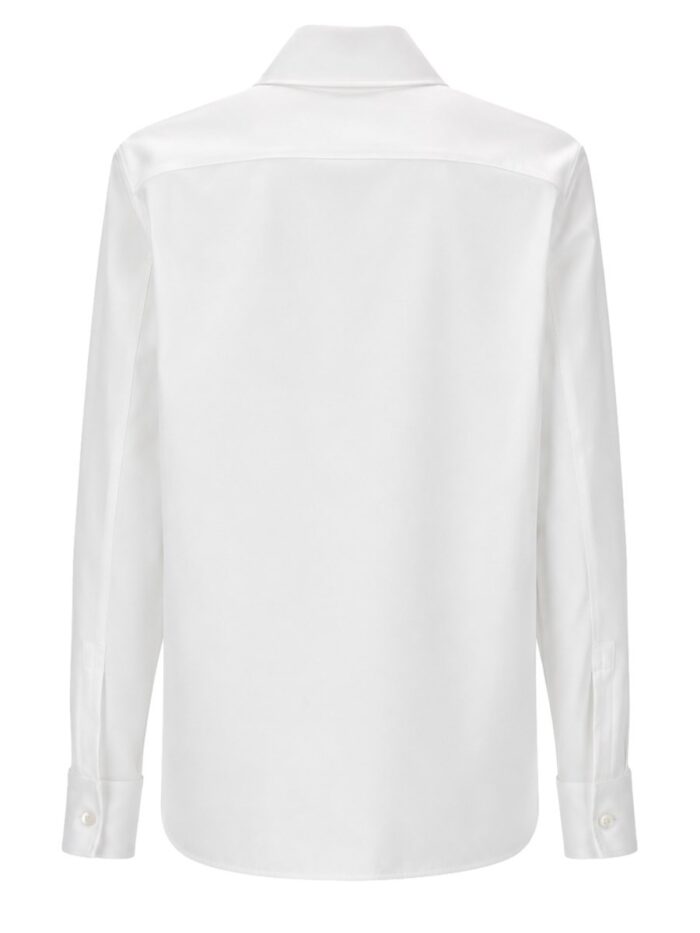 Saint Laurent CAMICIA CON COLLO LAVALLIÈRE IN POPELINE