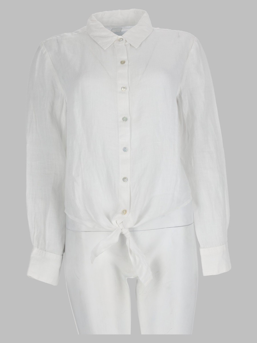 120% LINO Camicia Con Nodo