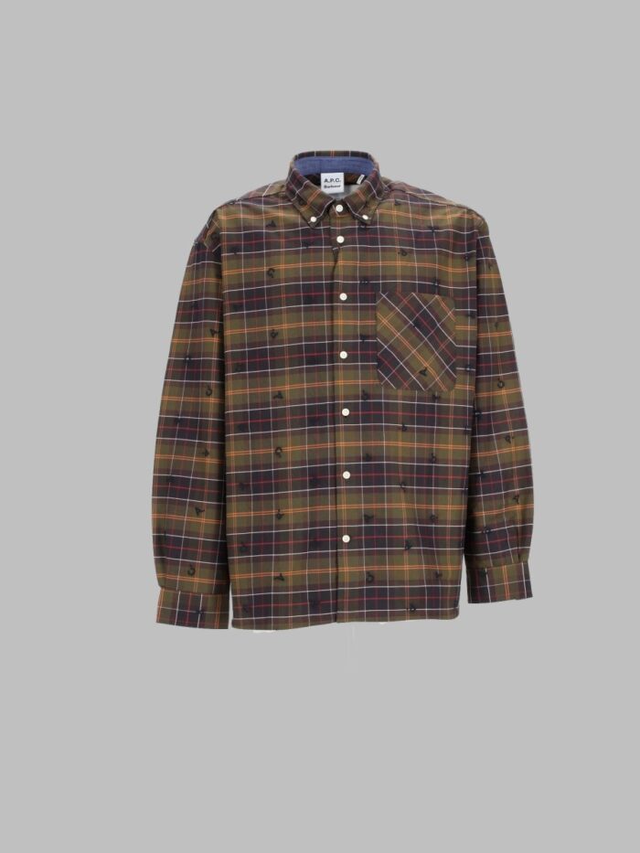 barbour x a.p.c. camicia con ricamo monogram BARBOUR X A.P.C. Camicia Con Ricamo Monogram