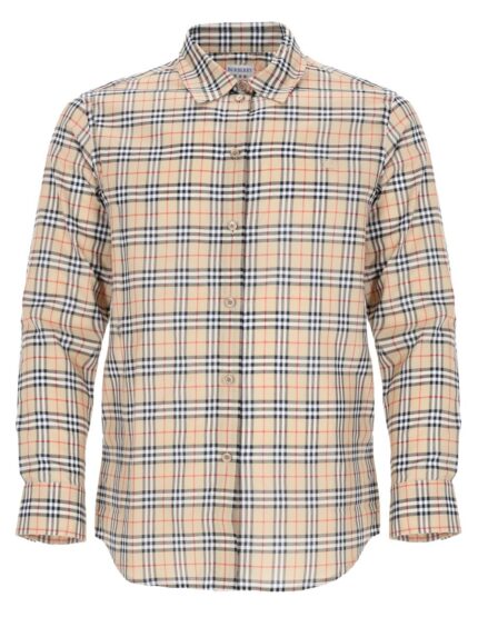 Burberry Camicia In Cotone Check Con Vestibilità Classica