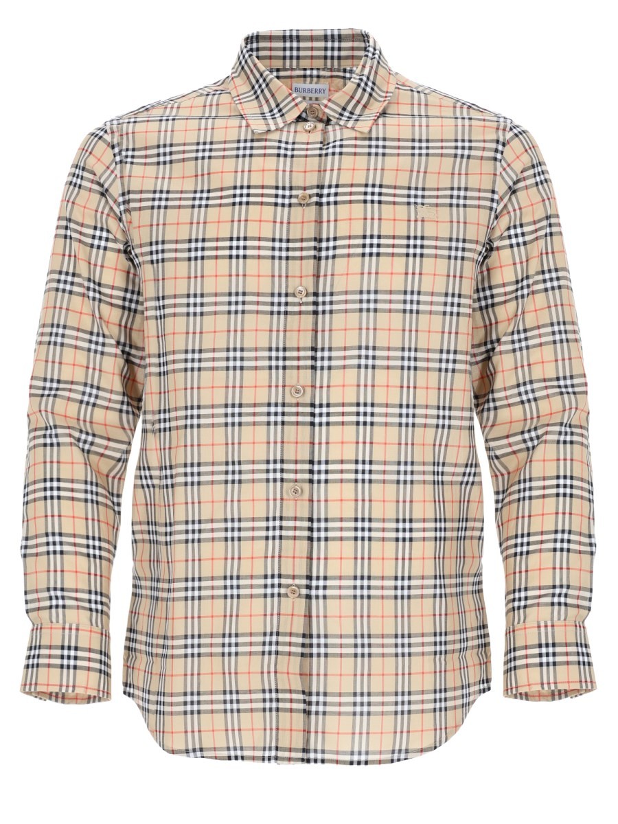Burberry Camicia In Cotone Check Con Vestibilità Classica