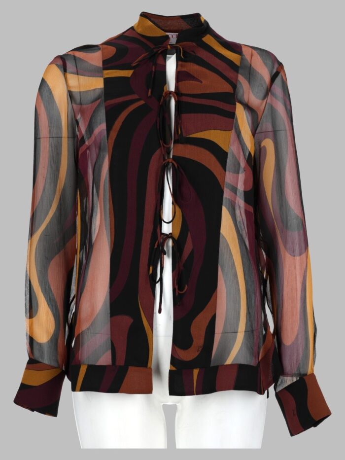 pucci camicia in creponne con stampa "marmo" PUCCI Camicia In Creponne Con Stampa "Marmo"