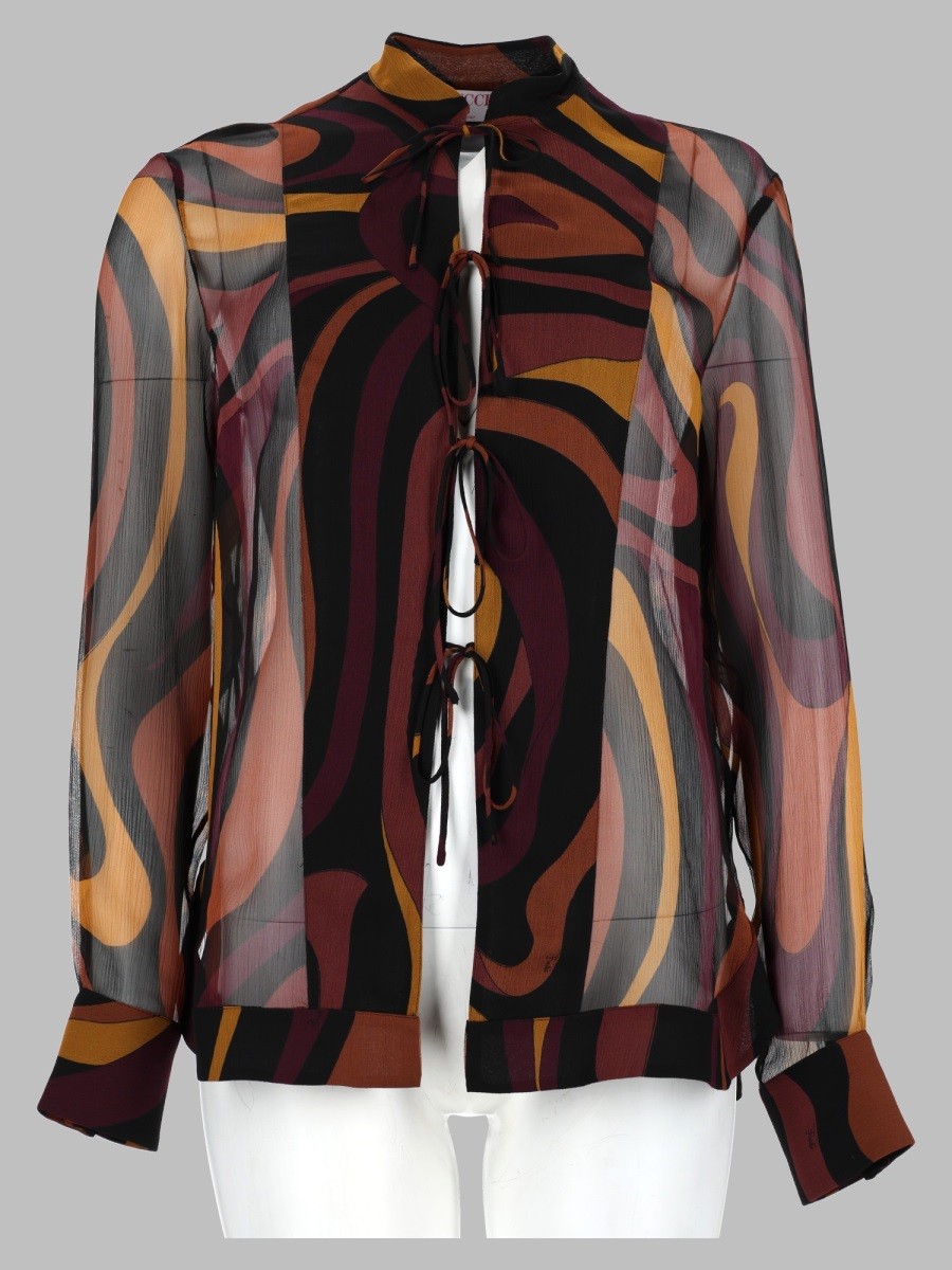 PUCCI Camicia In Creponne Con Stampa "Marmo"