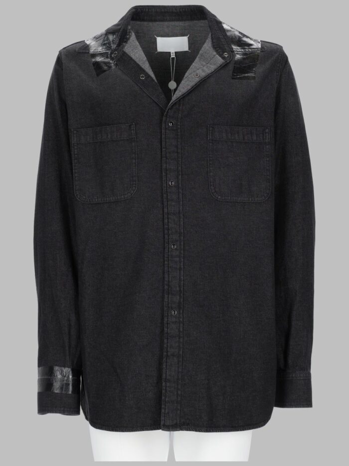 maison margiela camicia in denim taped Maison Margiela CAMICIA IN DENIM TAPED