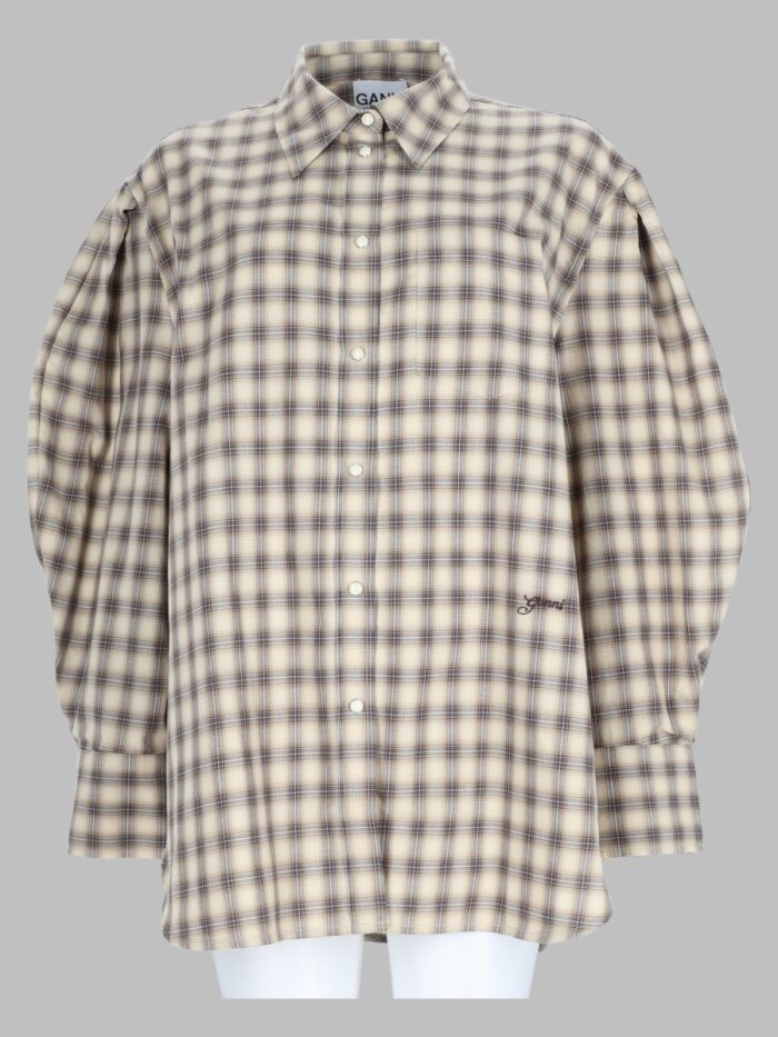 GANNI Camicia In Flanella A Quadri