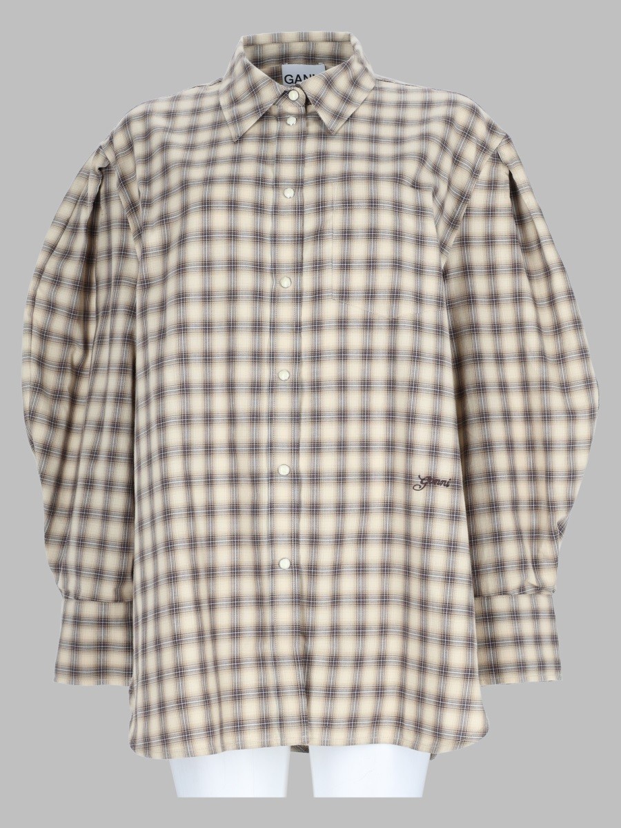 GANNI Camicia In Flanella A Quadri